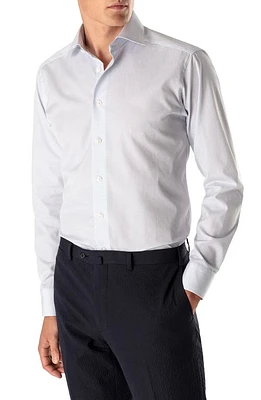 Eton Contemporary Fit Print Dress Shirt Blue at Nordstrom,