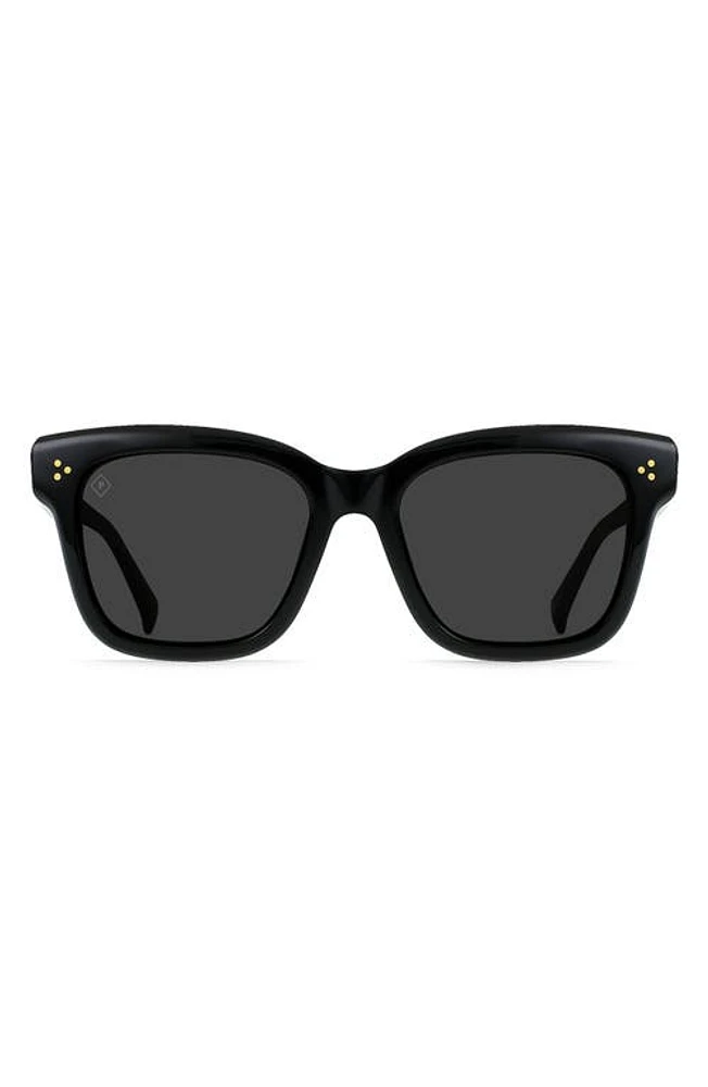 RAEN Breya 54mm Polarized Square Sunglasses in Recycled Black/Smoke Polar at Nordstrom