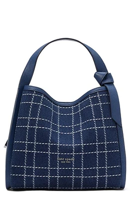 Kate Spade New York medium knott denim & leather crossbody tote in Indigo Multi at Nordstrom