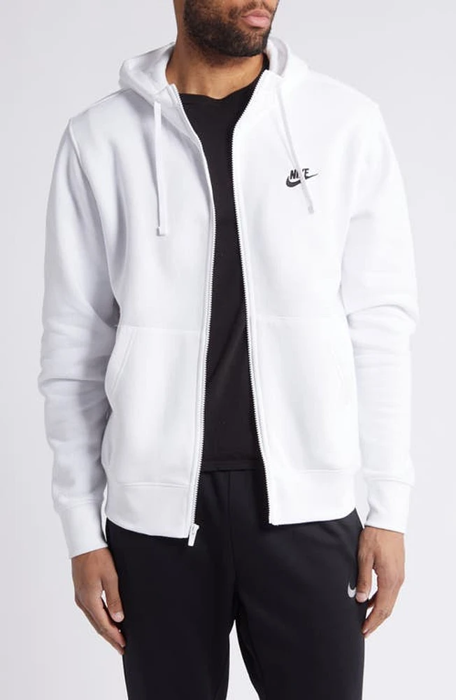 Nike Men's Club Zip-Up Logo Hoodie at Nordstrom,