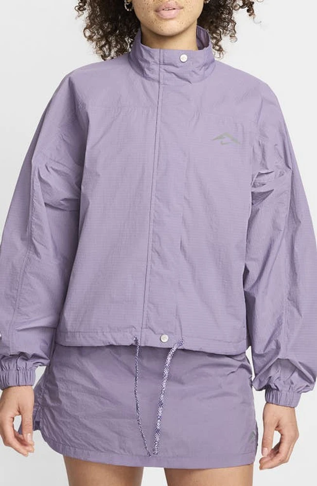 Nike Trail Repel Water Repellent Running Jacket Daybreak/Court Purple at Nordstrom,