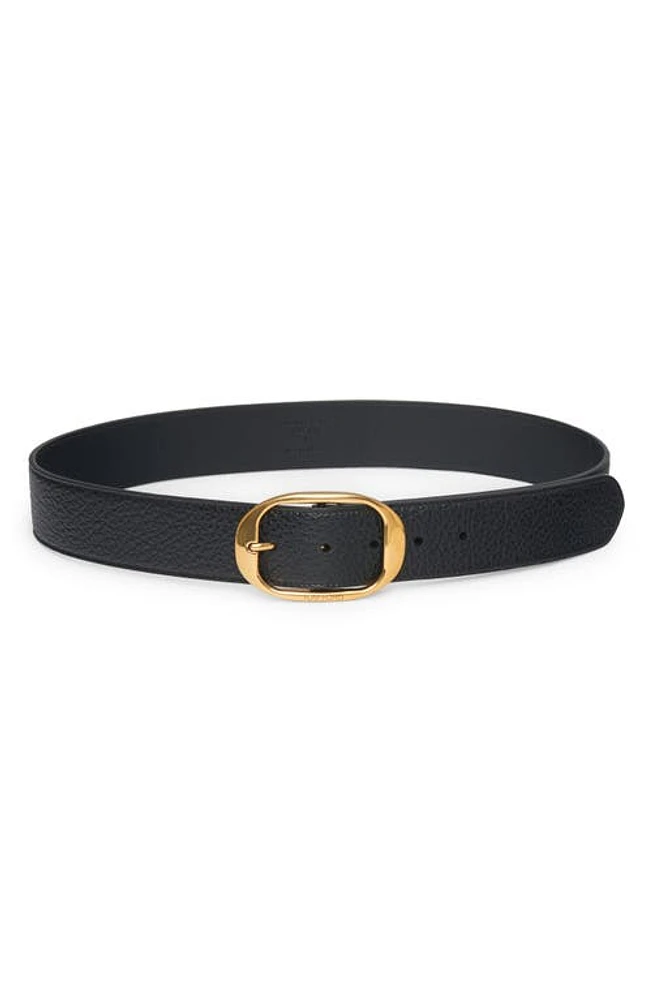 TOM FORD Buffalo Grain Calfskin Leather Belt Black at Nordstrom, Eu