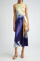 Ulla Johnson Cordelia Ruched Satin Midi Dress Mirage at Nordstrom,