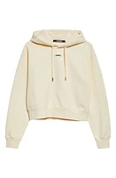 Jacquemus Le Grosgrain Logo Cotton Fleece Crop Hoodie at Nordstrom,