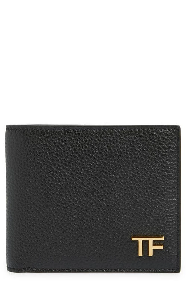 TOM FORD T-Line Soft Grain Leather Bifold Wallet in Black at Nordstrom