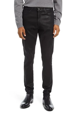 Monfrère Greyson Skinny Fit Jeans Coated Noir at Nordstrom,