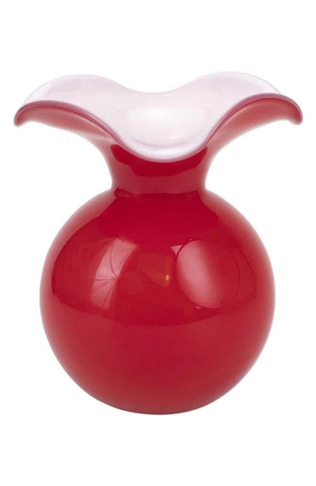 VIETRI Hibiscus Fluted Medium Vase in Red at Nordstrom