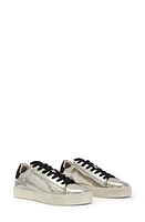 AllSaints Shana Metallic Sneaker Silver at Nordstrom,