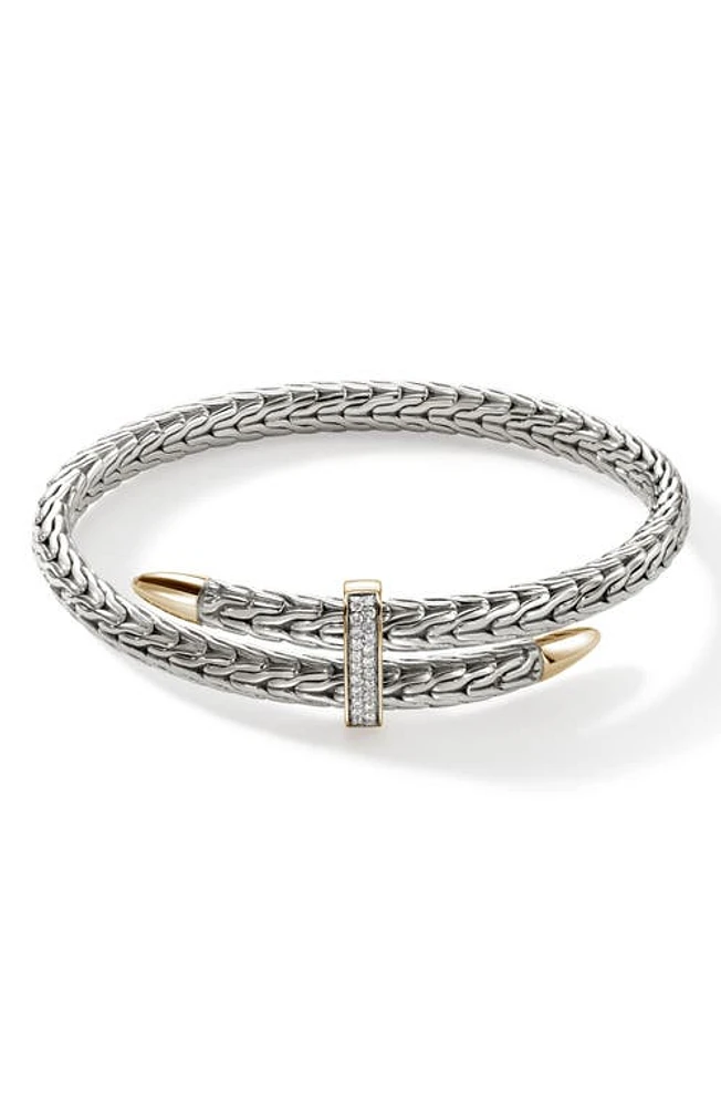 John Hardy Classic Spear Pavé Diamond Flex Bracelet in Silver at Nordstrom