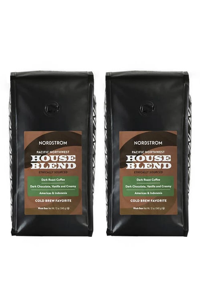 Nordstrom Ethically Sourced Classic House Blend Cold Brew 2-Pack Whole Bean Coffee in White at Nordstrom