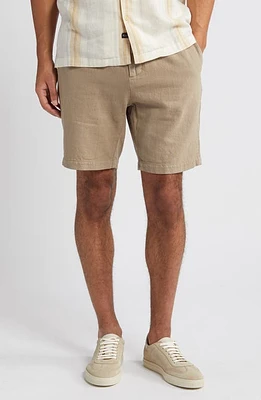 Rails Archer Flat Front Cotton & Linen Shorts Barley at Nordstrom,