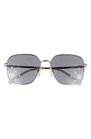 Chiara Ferragni 57mm Square Metal Sunglasses in Gold Crystal/Silver Grey at Nordstrom