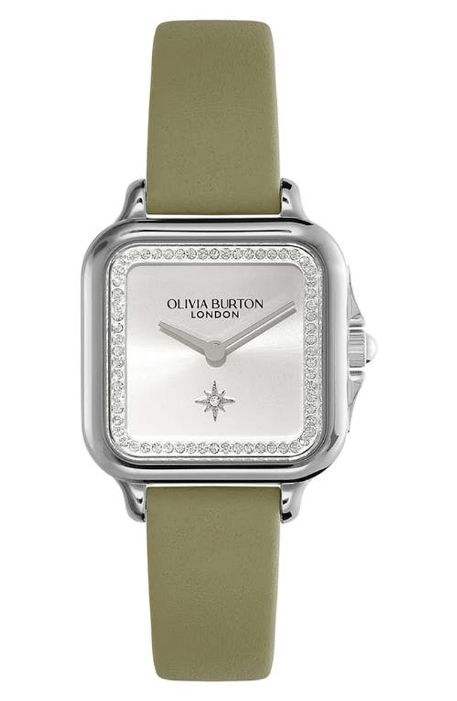 Olivia Burton Grosvenor Leather Strap Watch