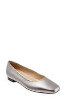 Trotters Honor Flat Pewter Leather at Nordstrom,