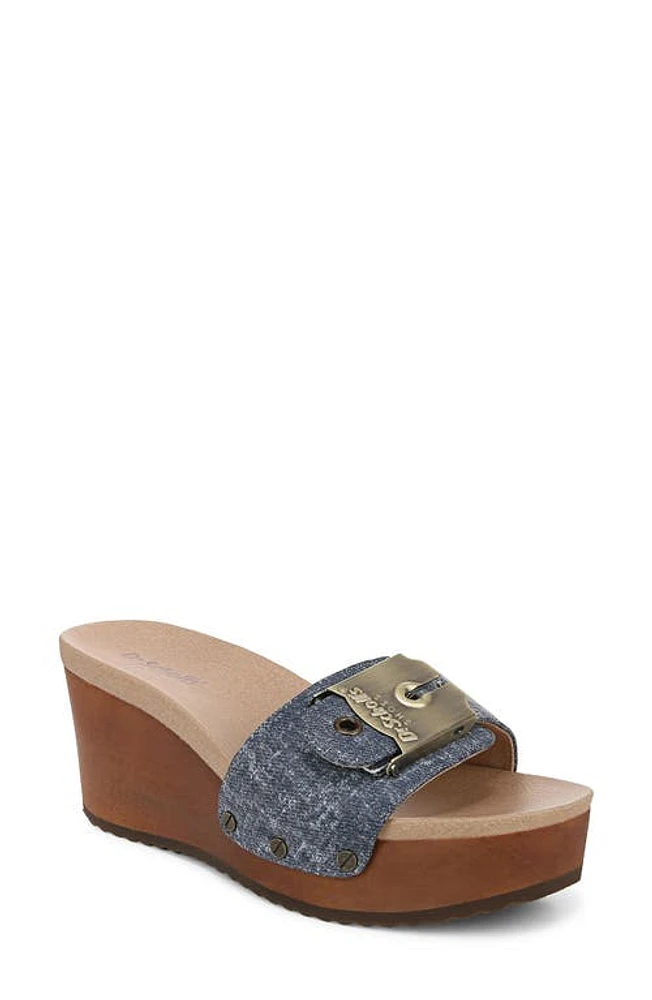 Dr. Scholl's Original Life Wedge Sandal Dark Blue Denim at Nordstrom,