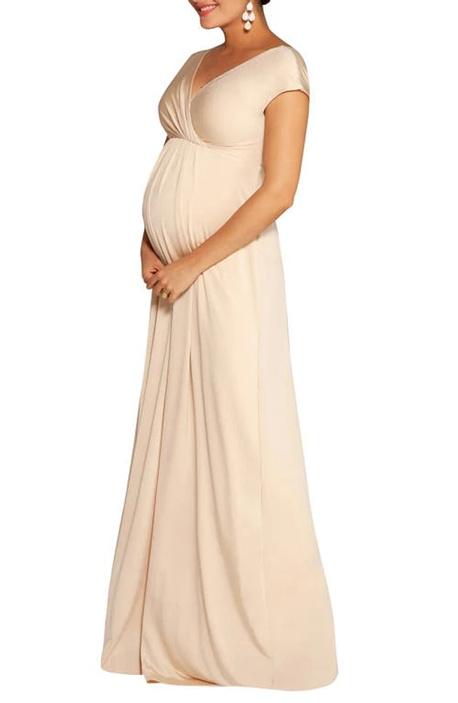 Tiffany Rose Francesca Maternity/Nursing Maxi Dress Champagne at Nordstrom,