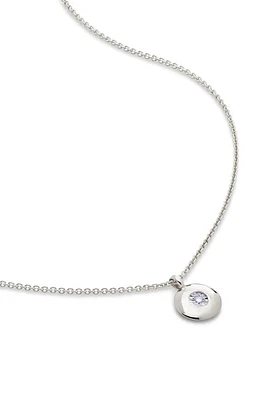 Monica Vinader April Birthstone Diamond Pendant Necklace in Sterling Silver at Nordstrom