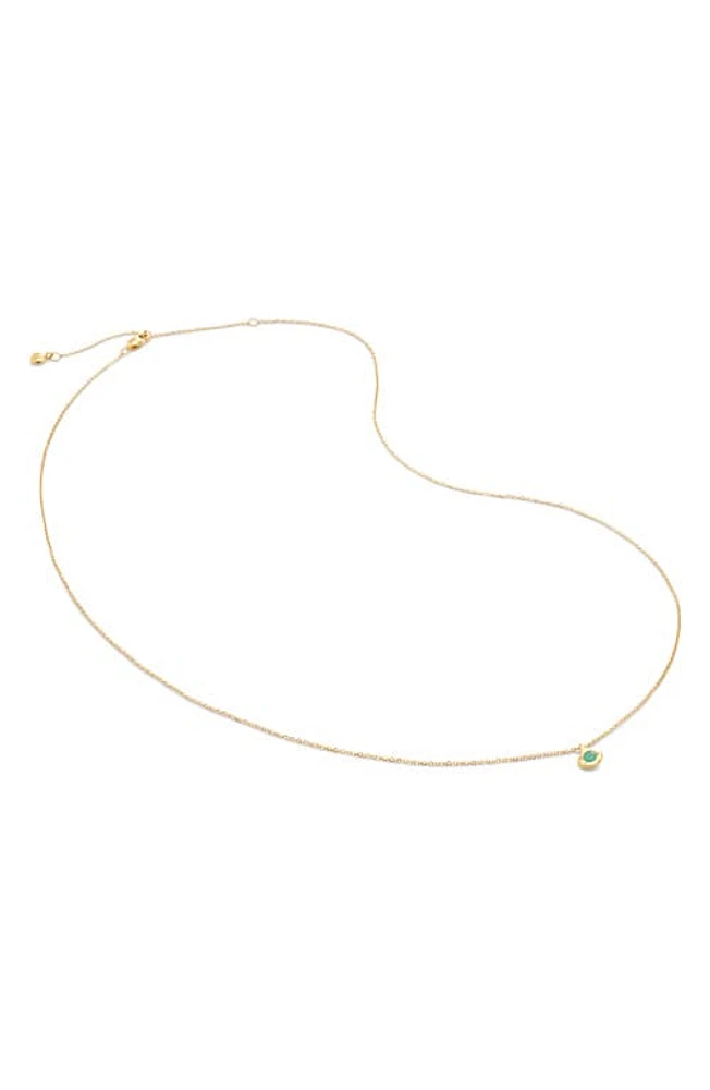 Monica Vinader Siren Emerald Pendant Necklace in 14K Solid Gold /Emerald at Nordstrom