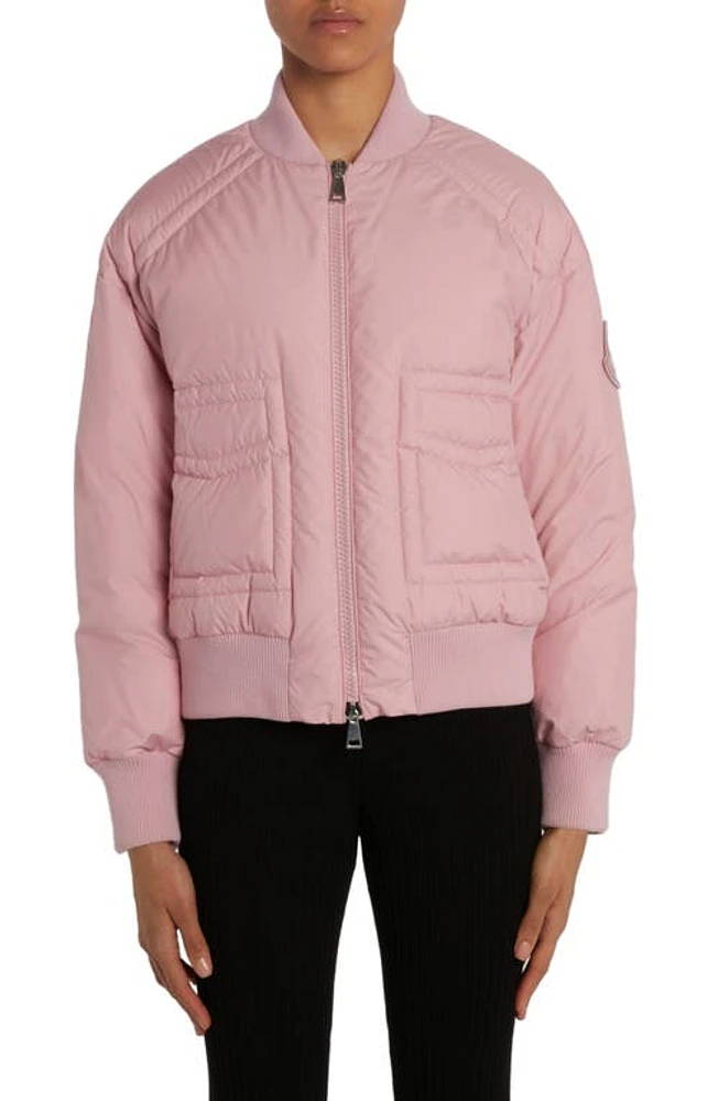 Moncler Jucar Quilted Bomber Jacket Pink at Nordstrom,