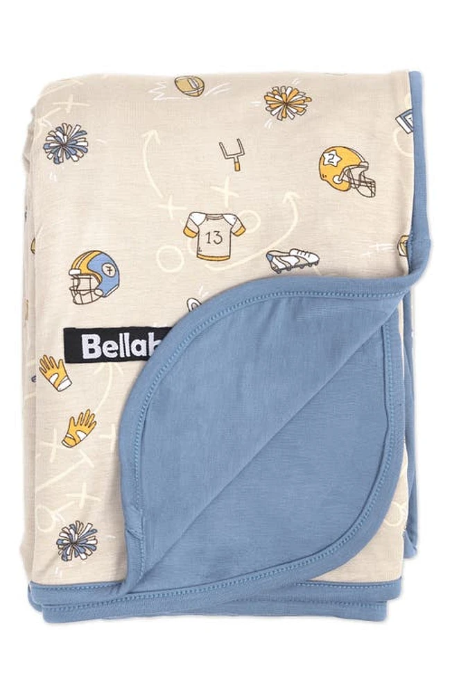 Bellabu Bear Kids' Football Print Reversible Blanket in Beige at Nordstrom