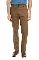 Berle Charleston Khakis Flat Front Stretch Sateen Pants Dk Khaki at Nordstrom,