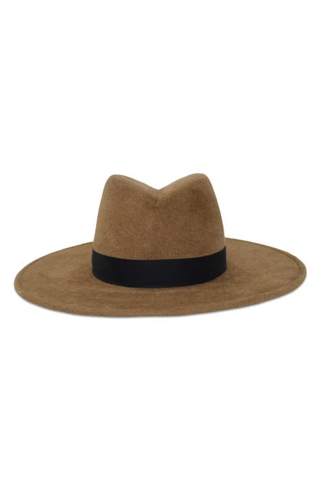 Gigi Burris Millinery Jeanne Velour Felt Fedora in Pecan And Black at Nordstrom