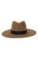 Gigi Burris Millinery Jeanne Velour Felt Fedora in Pecan And Black at Nordstrom