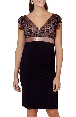 Tiffany Rose Rosa Lace Tie Waist Maternity Dress in Black at Nordstrom