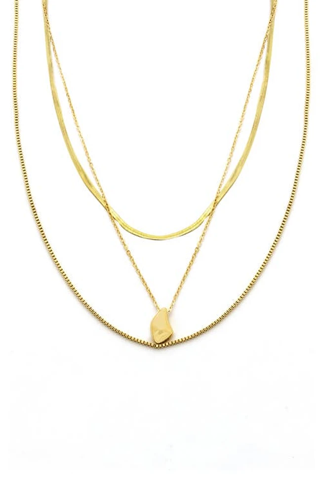 Panacea Teardrop Pendant Layered Necklace in Gold at Nordstrom