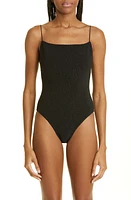 TOTEME Smocked One-Piece Swimsuit Black at Nordstrom,