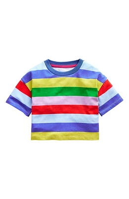 Mini Boden Kids' Stripe Cotton Crop T-Shirt Multi at Nordstrom,