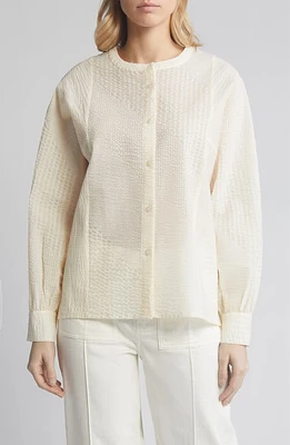 Masai Copenhagen Inisa Cotton Button-Up Shirt Jet Stream at Nordstrom,