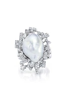 Mindi Mond South Sea Baroque Pearl & Diamond Ring in White Gold/Diamond/Pearl at Nordstrom, Size 7