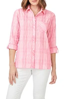 Foxcroft Cole Roll Sleeve Button-Up Shirt at Nordstrom