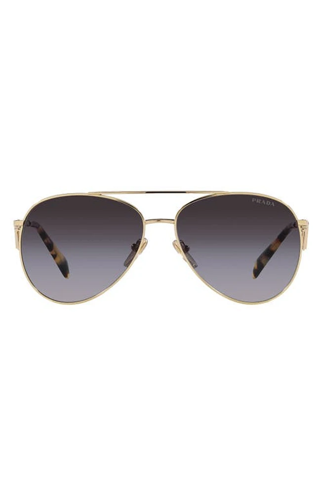 Prada 56mm Gradient Pilot Sunglasses in Grey Flash at Nordstrom