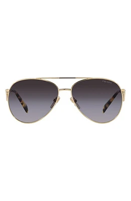 Prada 56mm Gradient Pilot Sunglasses in Grey Flash at Nordstrom