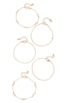 BP. Crystal Coin Set of 5 Assorted Bracelets in Gold at Nordstrom