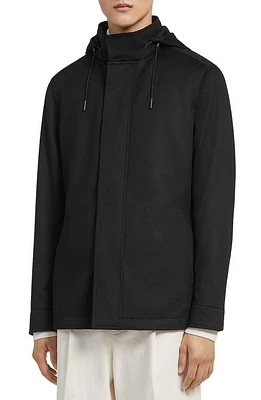 ZEGNA Oasi Cashmere Lite Hooded Jacket Black at Nordstrom, Us