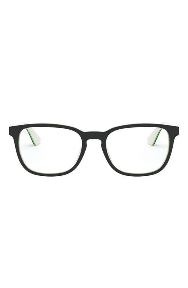 Ray-Ban Kids' 48mm Square Optical Glasses in Black Green at Nordstrom