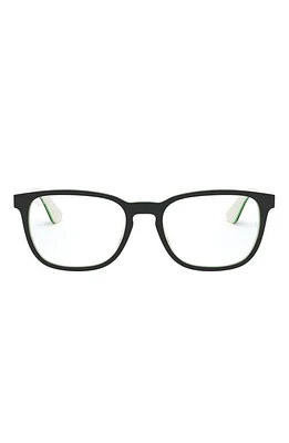 Ray-Ban Kids' 48mm Square Optical Glasses in Black Green at Nordstrom