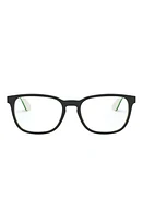 Ray-Ban Kids' 48mm Square Optical Glasses in Black Green at Nordstrom