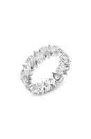 HauteCarat Alternating Pear Lab Created Diamond Eternity Ring in Gold at Nordstrom