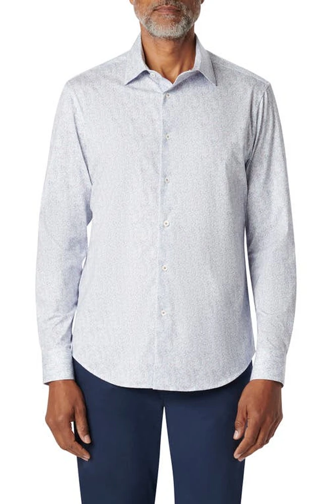 Bugatchi James OoohCotton Abstract Print Button-Up Shirt Stone at Nordstrom,