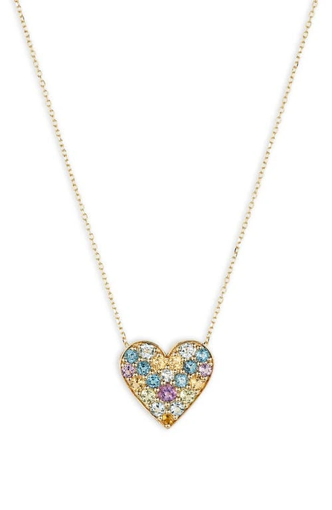 Bony Levy 14K Gold Pavé Heart Pendant Necklace in 14K Yellow Gold at Nordstrom, Size 18