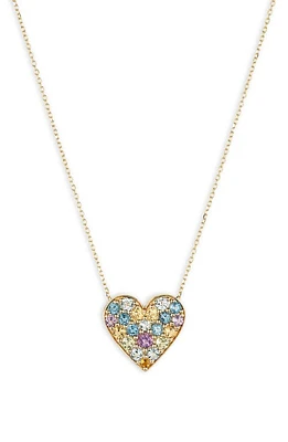 Bony Levy 14K Gold Pavé Heart Pendant Necklace in 14K Yellow Gold at Nordstrom, Size 18