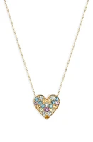 Bony Levy 14K Gold Pavé Heart Pendant Necklace in 14K Yellow Gold at Nordstrom, Size 18