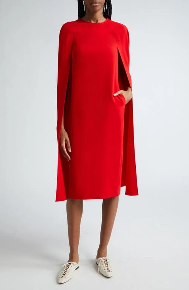 Stella McCartney Stretch Crepe Cape Dress 6527 - Lipstick Red at Nordstrom, Us