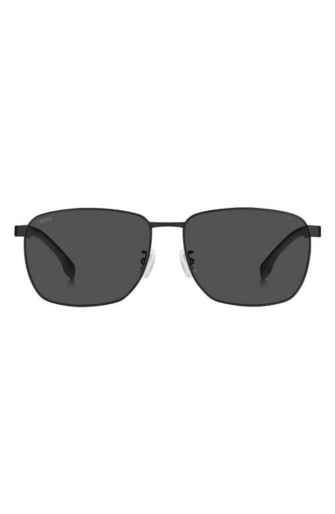 BOSS 62mm Aviator Sunglasses in Matte Black at Nordstrom