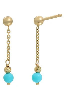 Bony Levy 14K Gold & Turquoise Liner Drop Earrings in 14K Yellow Gold at Nordstrom