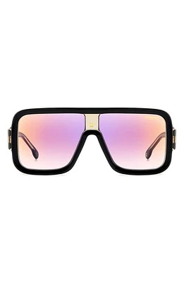 Carrera Eyewear FLAGLAB 14 62mm Gradient Oversize Square Shield Sunglasses in Black Crystal/Multi Violet at Nordstrom